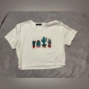 Women’s cropped plant tee